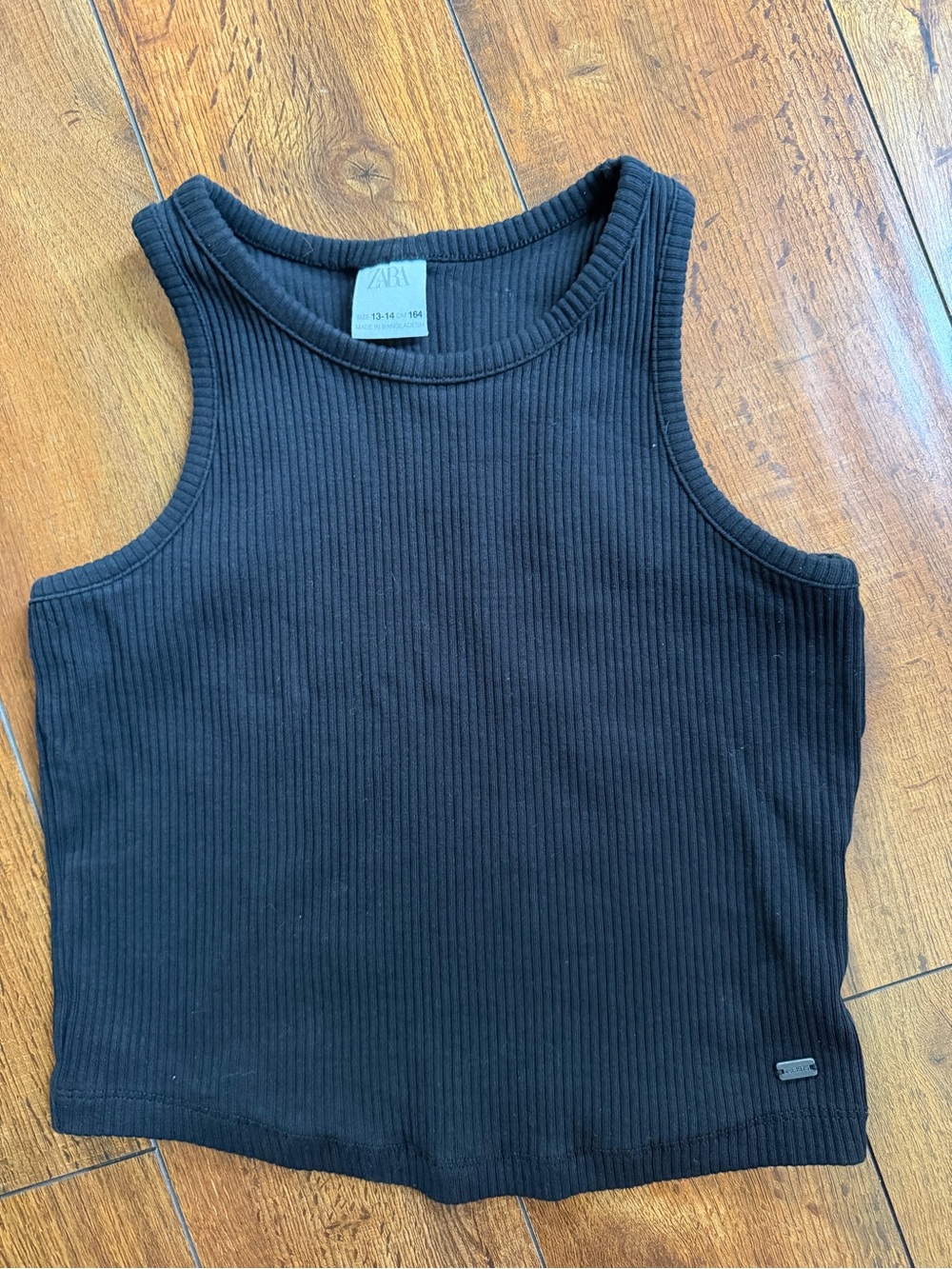 Zara Black Ribbed Tank Top